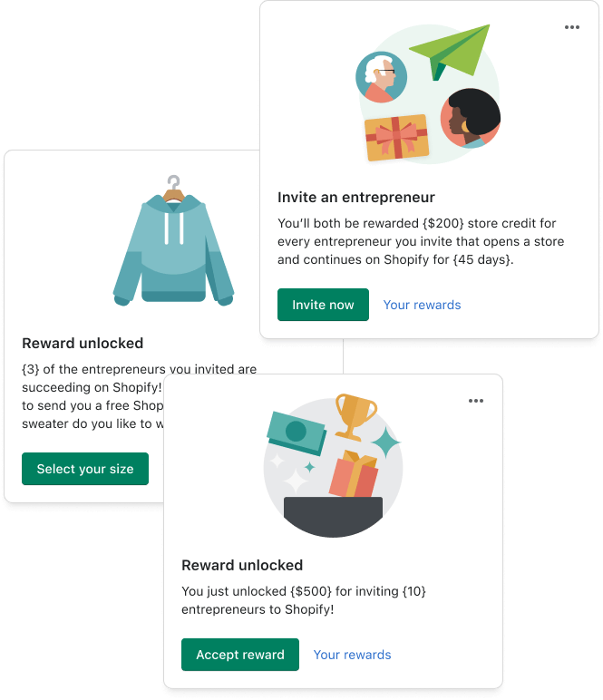 Shopify Merchant Referral Program home cards image