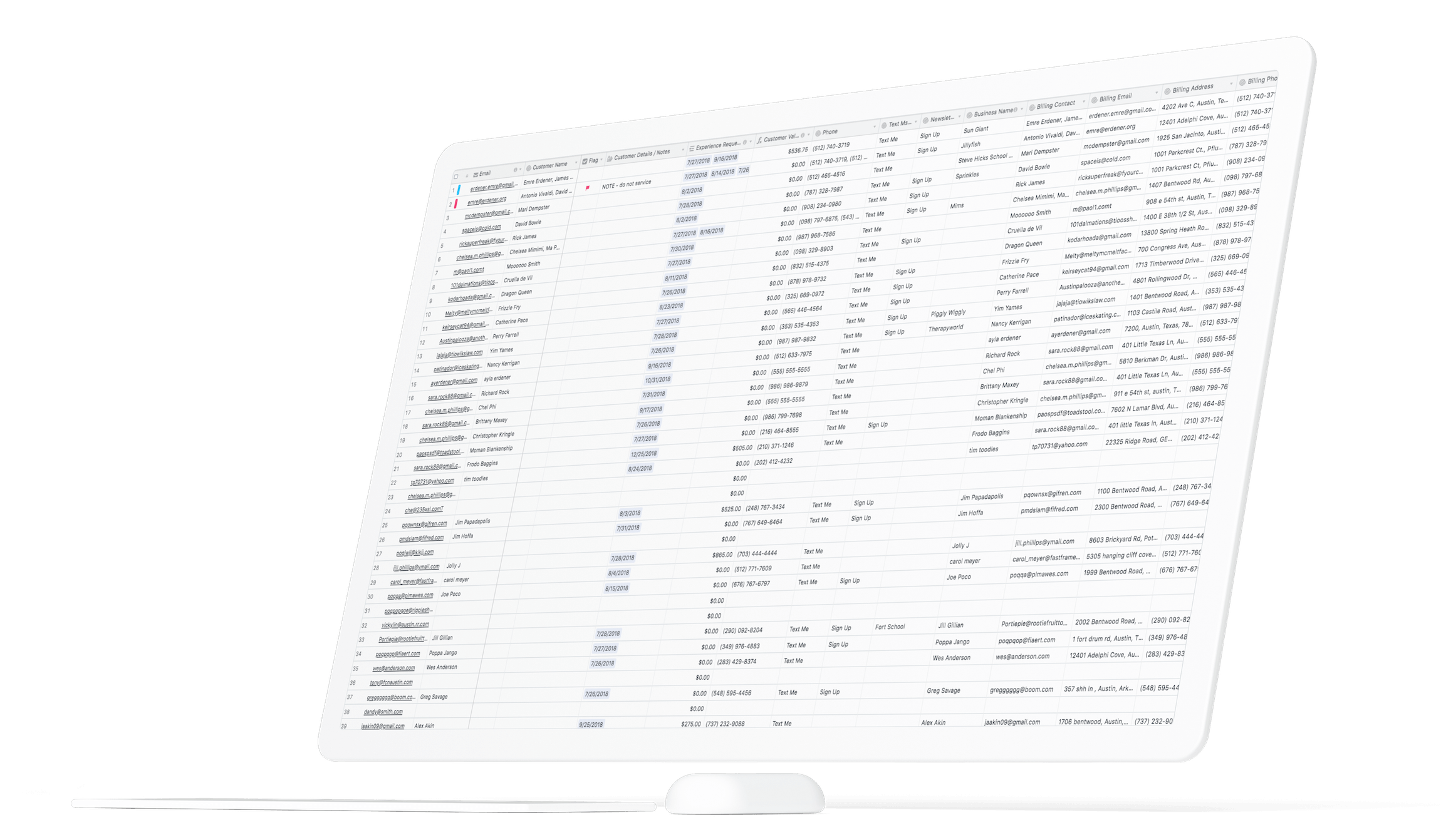 Tiny tails database mockup